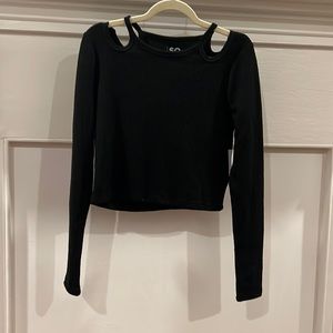 NWT SO Good for Life Black Crop Top.  Size XL
